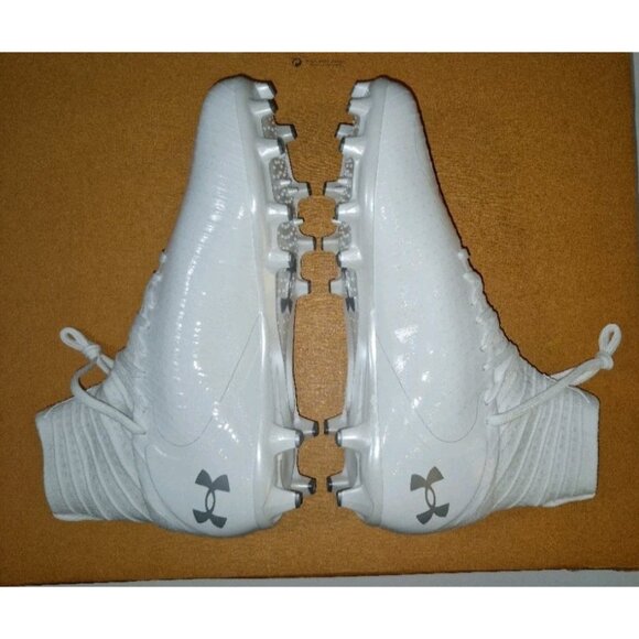 UNDER ARMOUR HIGHLIGHT 2 MC KNIT WHITE FOOTBALL CLEATS MEN\'S SIZE 9.5 NEW main image 5